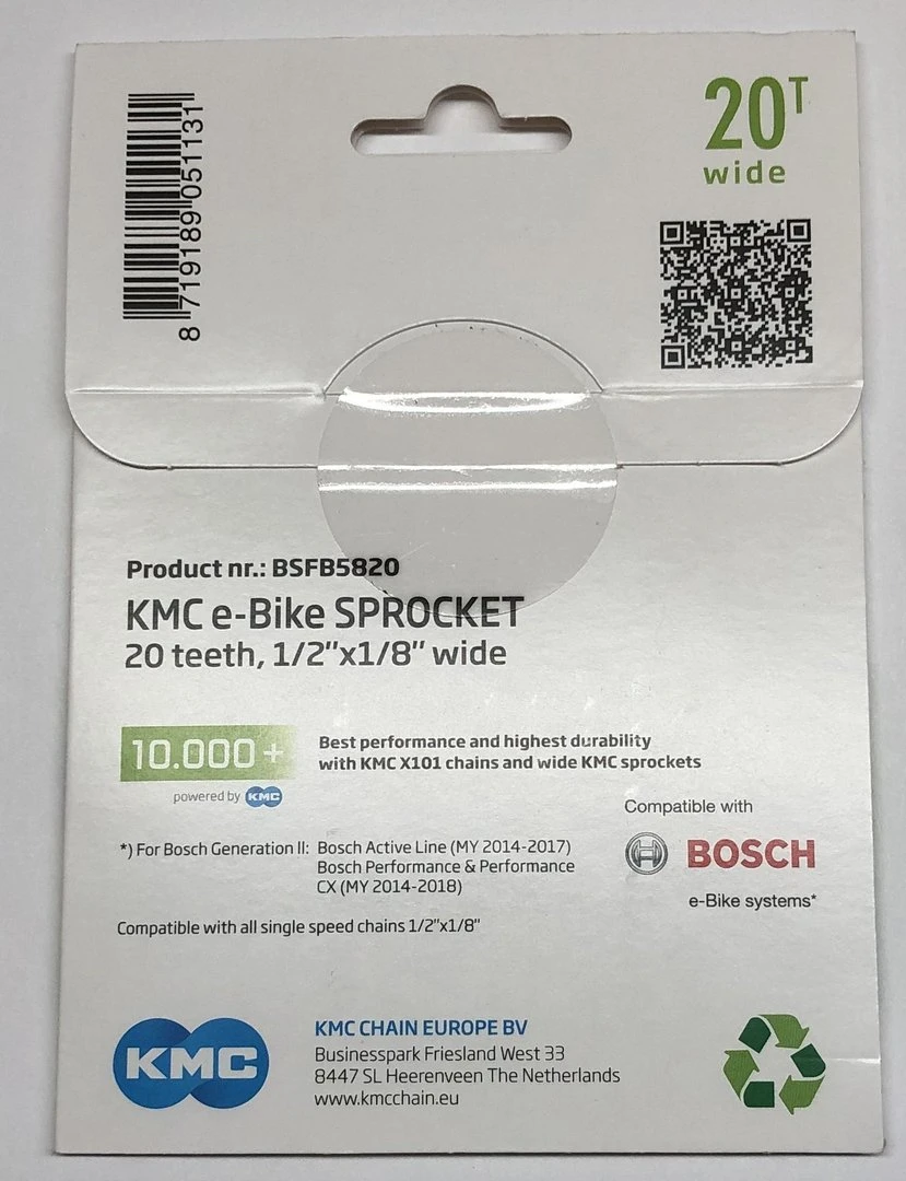 KMC Kettenrad Für Modelle 2. Generation Ab 2014 20 Zähne 1/8 Zoll Schwarz 10.000km+ 2 KMC Kettenrad Für Modelle 2. Generation Ab 2014 20 Zähne 1/8 Zoll Schwarz 10.000km+ – Bild 2